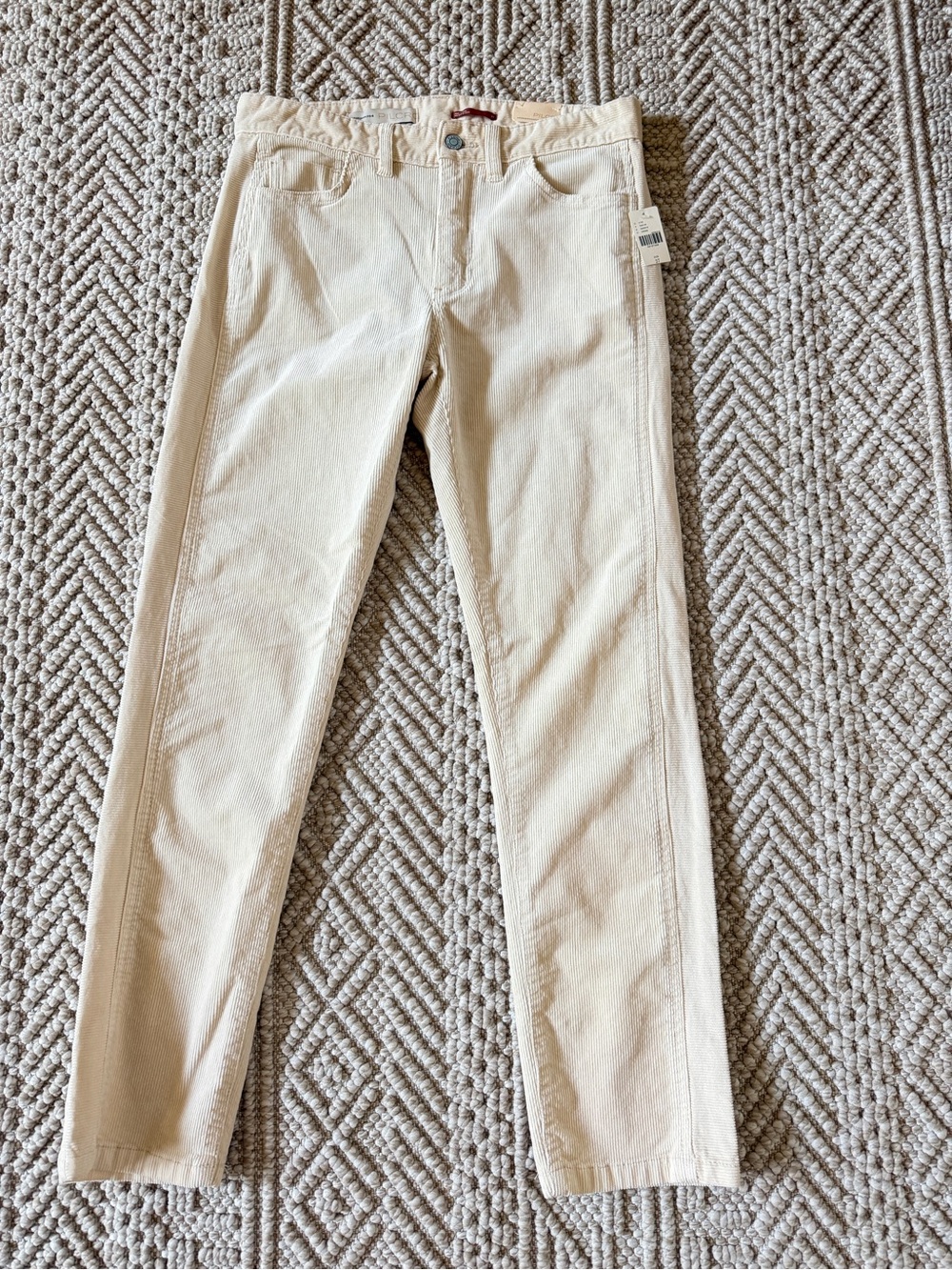 Anthropologie Pilcro Cream Slim Ankle-Length Corduroys, NWT